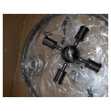 Atom 4 Light Chandelier - Chrome with Brushed Steel and Brushed Steel