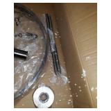 Atom 4 Light Chandelier - Chrome with Brushed Steel and Brushed Steel