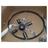 Atom 4 Light Chandelier - Chrome with Brushed Steel and Brushed Steel