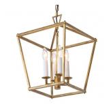 Modern Gold Lantern 4-light Candle Chandelier Island Pendant Lights for Dining Room-