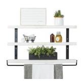 Del Hutson Designs Industrial Grace Three-Tier Floating Shelves- White