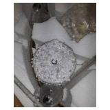 Aged Wood Beaded 6-Light Candle Chandelier- Aged Wood-