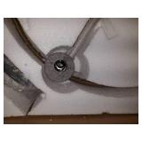 Aged Wood Beaded 6-Light Candle Chandelier- Aged Wood-