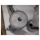 Aged Wood Beaded 6-Light Candle Chandelier- Aged Wood-