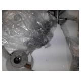 Aged Wood Beaded 6-Light Candle Chandelier- Aged Wood-