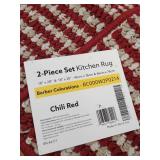 Garland Rug Berber Coloriations 2pc Kitchen Rug 18 in. x 28 in. Slice & 18 in. x 28 in. Mat Chili Red