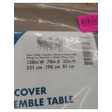 Duck Covers Elegant Waterproof 140 Inch Rectangular/Oval Patio Table & Chair Set Cover