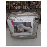 The Curated Nomad Natoma Navy Cotton Chenille Printed Comforter -Taupe-King