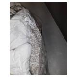 The Curated Nomad Natoma Navy Cotton Chenille Printed Comforter -Taupe-King