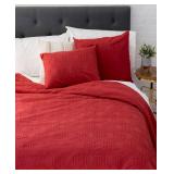 The Welhome Saharah King Comforter, Dark Red