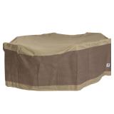 Duck Covers Elegant Waterproof 140 Inch Rectangular/Oval Patio Table & Chair Set Cover
