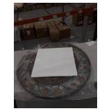 Rustic 36 Inch Round Wall Clock with Fretwork Design by Studio 350- Retail:$149.49