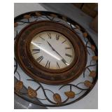 Rustic 36 Inch Round Wall Clock with Fretwork Design by Studio 350- Retail:$149.49