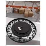 Rustic 36 Inch Round Wall Clock with Fretwork Design by Studio 350- Retail:$149.49