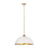 Landry Collection 1004P20-MW-RB 1 Light Pendant in Matte White and Rubbed