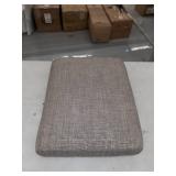 Bianca Mid Century Modern Walnut Wood Fabric Ottoman Light Gray - Baxton Studio