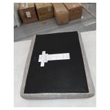 Bianca Mid Century Modern Walnut Wood Fabric Ottoman Light Gray - Baxton Studio