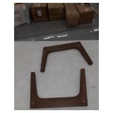 Bianca Mid Century Modern Walnut Wood Fabric Ottoman Light Gray - Baxton Studio