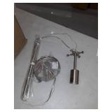 1-Light Clear Water Glass Shade Pendant- Brushed Nickel-