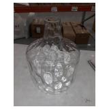1-Light Clear Water Glass Shade Pendant- Brushed Nickel-