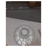 1-Light Clear Water Glass Shade Pendant- Brushed Nickel-