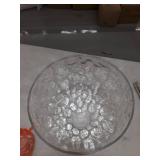 1-Light Clear Water Glass Shade Pendant- Brushed Nickel-