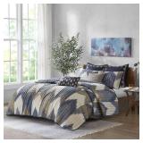 INK+IVY Alpine Navy 3 Piece Printed Cotton Coverlet Set- Retail:$123.99