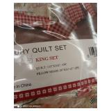 MarCielo 3 Piece Christmas Rustic Lodge King Size Deer Quilted Bedspread/Quilt