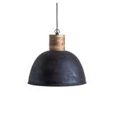 Metal Pendant Ceiling Light with Wooden Neck Black - 3R Studios
