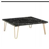 black marble top coffee table with metal feet