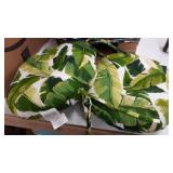 South Pine Porch Outdoor Palm Leaves White 15-inch Round Bistro Chair Cushion, Set of 2