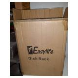 Dish Drying Rack, 1Easylife Small 2-Tier Stainless Steel Dish Rack with Removable Drainboard, Utensil Holder and Rustproof Dish Drainer for Kitchen Counter Cabinet, Black