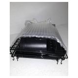 Dish Drying Rack, 1Easylife Small 2-Tier Stainless Steel Dish Rack with Removable Drainboard, Utensil Holder and Rustproof Dish Drainer for Kitchen Counter Cabinet, Black