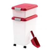 IRIS USA 3Piece Airtight Pet Food Container Combo, Red MP-8/MP-1/SCP-2, Garnet Red/Pearl