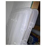 72 Quart Stack & Pullâ¢ Box, 4 Pack, Clear with Black Buckle