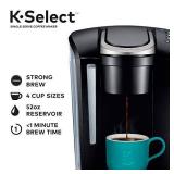Keurig K-Select Coffee Maker, Single Serve K-Cup Pod Coffee Brewer, With Strength Control and Hot Water On Demand, Matte Black