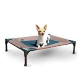 K&H PET PRODUCTS Original Pet Cot Elevated Dog Bed Chocolate/Black Mesh Medium 25 X 32 X 7 Inches