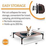 K&H PET PRODUCTS Original Pet Cot Elevated Dog Bed Chocolate/Black Mesh Medium 25 X 32 X 7 Inches