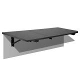 MOUNT-IT! Heavy Duty Drop Down Table [45"x15 x7.125"] Wall Mounted Drop Leaf Tables, Collapsible, Folding Workbench for Home Office, Laundry Room, Garage, Basement Bar, Study or Kitchen (BLACK)