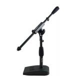 Gator Frameworks Short Weighted Base Microphone Stand with Soft Grip Twist Clutch, Boom arm, and both 3/8" and 5/8" Mounts; Base Dimensions - 4.5" X 8" (GFW-MIC-0821)