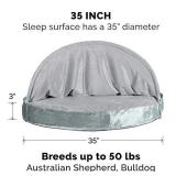 Furhaven Memory Foam Pet Bed for Dogs and Cats - Microvelvet Snuggery Blanket Burrow Nest Dog Bed with Removable Washable Cover, Silver, 35-Inch