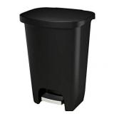 Glad GLD-74030 Plastic Step Trash Can with Clorox Odor Protection of The Lid, Black