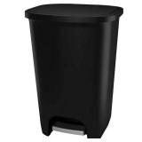 Glad GLD-74030 Plastic Step Trash Can with Clorox Odor Protection of The Lid, Black