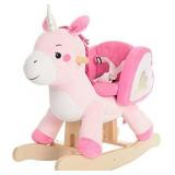 labebe - Baby Rocking Horse, Ride Unicorn, Kid Ride On Toy for 6 Month-3 Year Old, Infant (Boy Girl) Plush Animal Rocker, Toddler/Child Stuffed Ride Toy (Pink) (Retail Price $152.00)