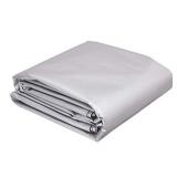 AmazonCommercial Multi Purpose Waterproof Poly Tarp Cover, 12 X 25 FT, 16MIL Thick, Silver/Black, 1-Pack