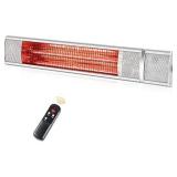 Electric Patio Heater-Indoor/Outdoor Wall Mounted Heater with 3 Power Settings-1500W Infrared Patio Heater with Remote Control for Garage Backyard, Fast Heating