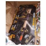 GAME FACE GFR37PKT Warrior Protection Spring-Powered Single-Shot Airsoft Rifle And Pistol Kit With Black Pistol Holster And Ammo, Earth/Black