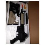 GAME FACE GFR37PKT Warrior Protection Spring-Powered Single-Shot Airsoft Rifle And Pistol Kit With Black Pistol Holster And Ammo, Earth/Black