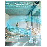 BREEZEWELL 2-in-1 Evaporative Air Cooler, 43" Tower Fan w/Cooling & Humidification Function, 1 Gallon Water Tank, 3 Wind Speeds, 4 Modes, 70Â°Oscillation, 15H Timer, Super Quiet, Remote Control for 