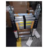 BEETRO 16.5ft Aluminum Telescoping Ladder, A Type Portable Telescopic Extension Ladder with Balance Rod Non-Slip Cap for Outdoor Working Household Use, 330lb Capacity